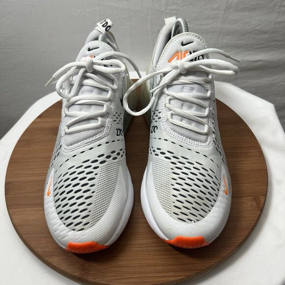 Nike Air Max 270 White Black Orange Men’s Size 9 Shoes- See Description For Flaw - Picture 5 of 9